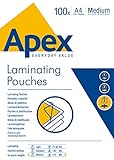 Fellowes Apex - Pack de 100 fundas de plastificar, formato A4, 125 micras