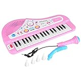 Infantil Electrónicos Teclado Piano con Micrófono 37 Llave Instrumento Juguete Bebé Regalo Entrega, color Aleatoria Azul Rosa
