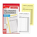 TALONARIOS DE CAMARERO STARPLAST - Talonarios tamaño 14x8cm, con duplicado, 50 Juegos - Pack 6 Unidades