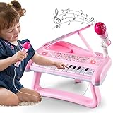 Bebé Piano Musical Teclado,Piano Juguete con Microfono,Instrumentos Musicales Infantiles,Regalo para 1 2 3 Anos Niños Niñas
