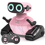 GILOBABY Robot Juguete, Control Remoto de 2,4 GHz Robots para Niños con Ojos LED, Brazos Flexibles, Sonido y Baile, Juego Educativo Regalo de Cumpleaños para Niños y Niñas 4-7 Años - Rosa