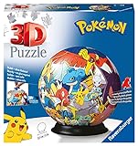 Ravensburger - 3D Puzzle Pokemoni, Puzzle Ball, 72 ʻāpana, makahiki 6+