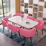 Okrúhly kancelársky recepčný stôl- Sady kancelárskych konferenčných stolíkov Súprava oválnych jedálenských stolov pre 6 konferenčných stolíkov pre jedáleň/kuchyňu/zasadaciu miestnosť (Farba : žltá)