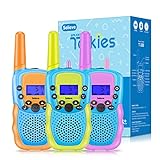 Talkie-walkie 3 Pack Enfants Selieve Jouets pour Garçons Filles 3-8 Ans 3 KM Longue Portée avec 8 Canaux, Cadeaux pour Adolescents Garçons ou Filles 5 à 12 Ans (Orange)