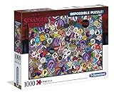 Clementoni - Puzzle 1000 piezas Imposible Stranger Things chapas, puzzle series Netflix adulto (39528)