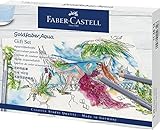 Faber-Castell FC114614AZ Goldfaber Aqua - Juego de 12 lápices de Colores para Acuarela (Incluye rotulador, lápiz, Bloc de Acuarelas, sacapuntas, Goma de borrar y Pincel de Acuarela)