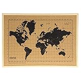 Mapa mundi de corcho pared marco madera natural - Mapa del mundo para marcar viajes - Tablero de corcho - Regalos originales para viajeros - Diseñado y fabricado en España por Milimetrado