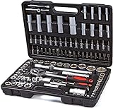 Tool case 1/4' le 1/2' ratchets, wrenches, sockets, bits, adapters 108 likotoana.