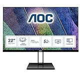AOC Monitor 22V2Q – 22' Full HD, 75Hz, IPS, FreeSync, 1920x1080, 250 cd/m, HDMI 1x1.4, Displayport 1x1.2