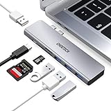 CHOETECH Hub USB C Macbook Pro, 7 en 2 Adaptador Tipo C Hub, Thunderbolt 3, PD 100W, 5K 60Hz, 3 Puertos USB 3.0, Ranura para Tarjeta TF/SD para MacBook Pro 2020/2019/2018/2017, MacBook Air 2020-2018