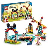 LEGO 10778 Disney Mickey y Sus Amigos Mundo de Diversión de Mickey, Minnie y Goofy, Juguetes para Construir, Noria y Montaña Rusa para Niños de 4 Años