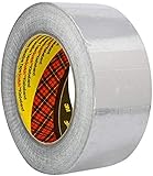 3M 1436 Rollo de cinta adhesiva de aluminio, resistente a llamas y altas temperaturas, 50 mm x 50 m, plata