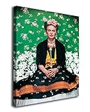 Cuadro Lienzo Frida Kahlo en un Banco Nickolas Muray– Varias Medidas - Lienzo de Tela Bastidor de Madera de 3 cm - Impresion en Alta resolucion (81, 120)