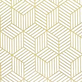 CiCiwind Papel pintado autoadhesivo de rayas geométricas del hexágono dorado, para decoración de paredes, muebles, 40 x 500cm