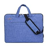 GUOCU 11-15.6 Pulgadas Mujer Hombre Bolso de Bandolera/Maletín/Mensajero Funda para Laptop Macbook Air iPad Portátil Moda y Negocios，Azul Claro,15.6'(40X31X3cm)