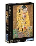 Clementoni - Puzzle 500 piezas cuadro El Beso de Klimt- Colección Museos, Puzzle adulto (35060)