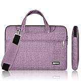 Qishare 13.3-14 Inch Multifunctional Laptop Shoulder Bag Laptop Briefcase Case Laptop Carrier Carrier Case(13.3-14 Inch, Purple Lines)