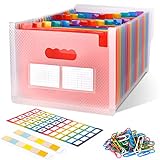 Frasheng Classifying Folder, A4 udvidende harmonikamapper med låg, harmonikamappe 25 lommer mapper, harmonikafarver-delere Arkivskab til kontor, skole, lyserød