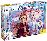 어린이를 위한 Lisciani 퍼즐 60조각 2 in 1, 색칠용 뒷면이 있는 양면 - Disney Frozen 2 The Snow Queen 65318