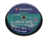 VERBATIM DVD-RW, 4.7 GB, 120 min, pack de 10