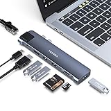 Hub USB C, VKUSRA 8 en 2 USB C Hub para MacBook Pro/Air a Thunderbolt 3, Gigabit Ethernet, 4K HDMI, USB 3.0, Lector de Tarjetas TF/SD, Hub Tipo c para macbook Pro Macbook Pro M1, MacBook Pro/Air
