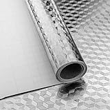 Niviy Autoadhesiva Aluminio Pegatinas de Papel Fondo Pantalla Pintado Pegatina Impermeable Prueba de Aceite para Decorar Muebles Cocina(40 Cm X 2 M)