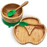 Бамбуковий дитячий посуд. Дитячий набір з бамбукової тарілки і склянки з двома ложками
