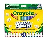 Crayola — Rotuladores para Niños, Set de 24 , Lavables de Punta Gruesa, No Tóxico, Apto a Partir de 3 años