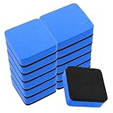 cobee Mini Dry Erase Erasers, 12 Pack Magnetic Whiteboard Erasers Whiteboard Cleaner with Thick Felt Pad, Small Dry Erase Erasers for (Blue)