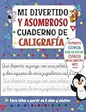 Mi Divertido y Asombroso Cuaderno de Caligrafía: Hojas de Escritura Divertida para Niños de 8 Años y más y Adultos con Temas Variados