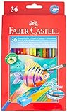 Faber Castell 114437 - Estuche de cartón con 36 ecolápices acuarelables de colores y pincel, multicolor