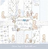 Papers For You - Kit de Papeles para Scrapbooking y Manualidades 'Lullaby Baby Boy' Collection | Incluye 12 Papeles a Doble Cara con Diseños Diferentes | Tamaño 30,48 x 30,48 cm (12' x 12')