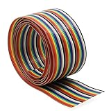 Aussel Ribbon Cable 1.27mm Rainbow Color Flat Cable para conectores de 2.54 mm (30Wire/3M)