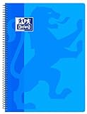 Oxford Classic - Cuaderno espiral, tapa plástico, cuadrícula 4x4, color azul turquesa