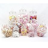 12 tarros Retro Pick & Mix Victorian Sweet Shop Candy Buffet Kit Party Pack