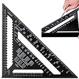 ManLee 12 Inch Triangle Ruler Aluminum Alloy Triangle Square Speed ​​​​Square Triangle Ruler Carpenter 90 Degree 45 Degree Metal Square Ruler - Itim 300 x 300 x 430mm
