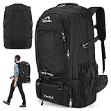 Auniq 75L Hiking Backpack, Waterproof Travel Backpack Outdoor Backpack Camping Backpack with Rain Cover for Men Women Climbing Mountaineering Hiking (Black)