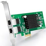 Gigabit PCIE-netværkskort Intel 82576 - E1G42ET Chip, 1 Gb Ethernet-kort PCI Express 2.0 X1 Lane Adapter, Dual RJ45 Nic-porte til Windows Server, Linux - ipolex
