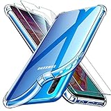 Leathlux Funda Samsung Galaxy A70 + [2 Pack] Cristal Templado Protector de Pantalla, Ultra Fina Silicona Transparente TPU Carcasa Protector Airbag Anti-Choque Anti-arañazos Case Cover para Samsung A70