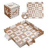 MUSOLEI Otroška podloga za igranje sestavljank Puzzle Mat z ograjo 16+20 kosov Puzzle Mat za otroke Baby Nedrseča Eva pena 142×142×1cm Model 04