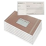 EUROXANTY Talonario Recibos | Documentos de pago | Recibos de compra | Hojas con Precorte | 100 hojas por talonario | 20 x 10,5 cm | Pack 6