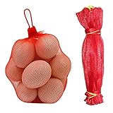 Rød meshpose, 200 stykker genanvendelig meshpose, nylon meshpose til æg, nødder, dagligvarer meshpose, frugt- og grøntsagsplantebeskyttelse (rød)