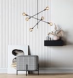 Newroom Wallpaper ສີຂາວໄມ້ທີ່ບໍ່ແມ່ນທໍຜ້າ - Scandinavian ແສງສະຫວ່າງສີຂີ້ເຖົ່າ Panels slats ທີ່ທັນສະໄຫມ