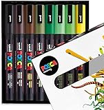 Uni Posca - PC-3M Art Paint Markers - Earth Tones - Set of 8 - Gift Boxed