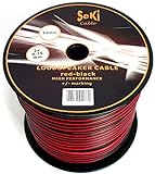 Manax - Cable para altavoz (2 x 0,75 mm²), color rojo y negro