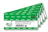 Sigel GN500 - Bloques de tarjetas numeradas para guardarropa, con orificio (500 unidades, numeradas del 1 al 500, 10,5 x 5 cm)