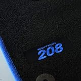 Car Lux AR05790 - Alfombras Alfombrillas a Medida Edition Velour Ribete Azul para el 208 Desde 2012-