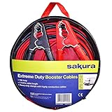 Sakura SS3627 - Cables de Arranque para Batería de Coche, Resistentes, 700 A, 4 m, con Códigos de Color, para Vehículos de Hasta 4.5 L/4500 CC