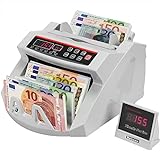 Профессиональный счетчик банкнот BuoQua, со светодиодным дисплеем, машина для подсчета банкнот 1000 штук в минуту, 26 x 23,5 x 17 см, для подсчета и обнаружения банкнот, для магазинов, банков и ресторанов