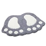 Shanna - Alfombrilla de baño antideslizante, para baño o ducha, alfombra de suelo absorbente, para sala de estar, sofá, cojín, poliéster, Gris, 40 x 60 cm